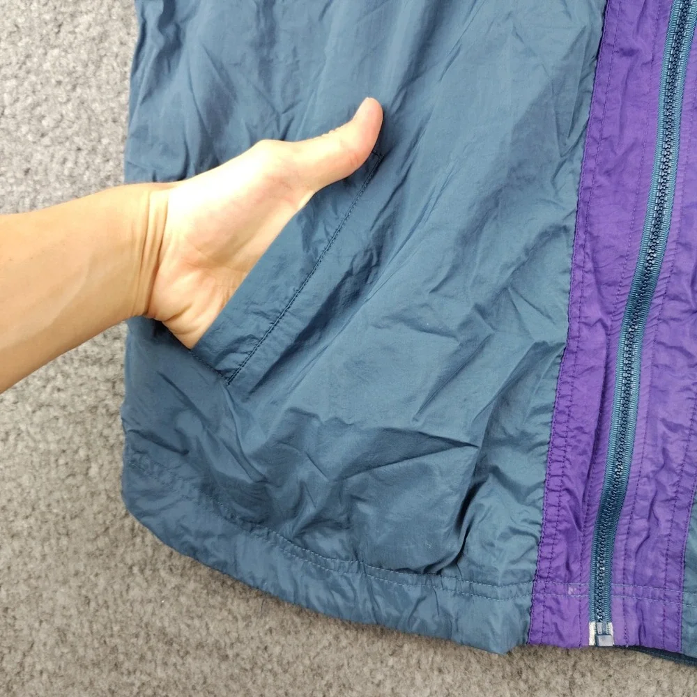 VTG Nike Windbreaker Jacket Youth 14-16 Teal Purple Hooded 90s Y2K